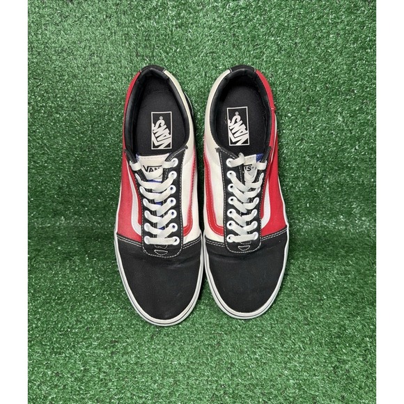 Vans Old Skool Mens Size 10.5 Black Red White Skate Shoes Walking Sneakers main image 4